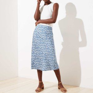 Petite Loft Floral Midi Skirt